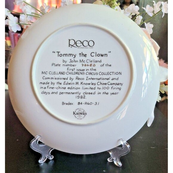 Tommy The Clown Collector Plate John McClelland Children's Circus Dog - Picture 2 of 5